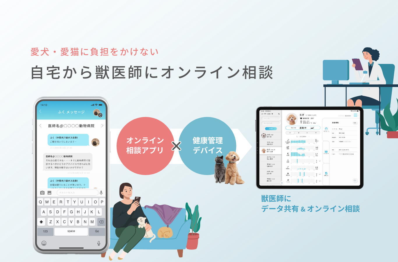 自宅から獣医師にオンライン相談