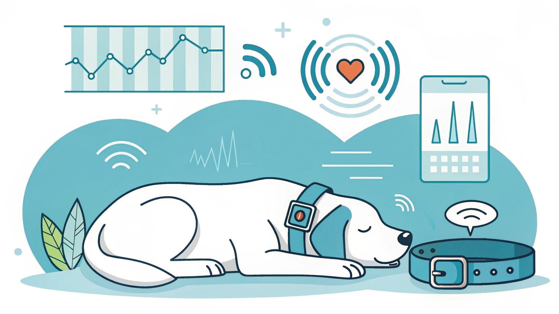 ペットの健康モニタリング技術のイラスト