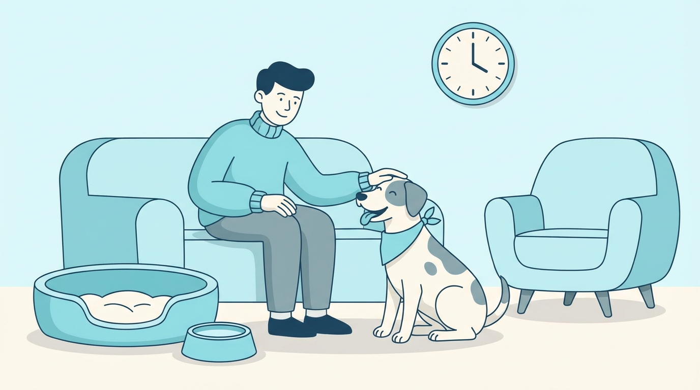 てんかん犬の自宅ケアのイラスト