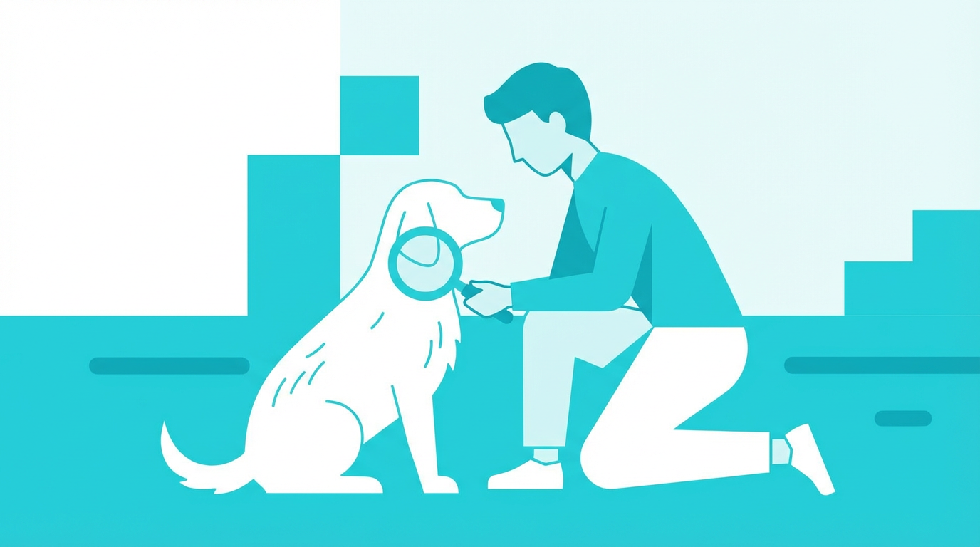 PetVoiceスマートカラーによる健康モニタリングのイラスト